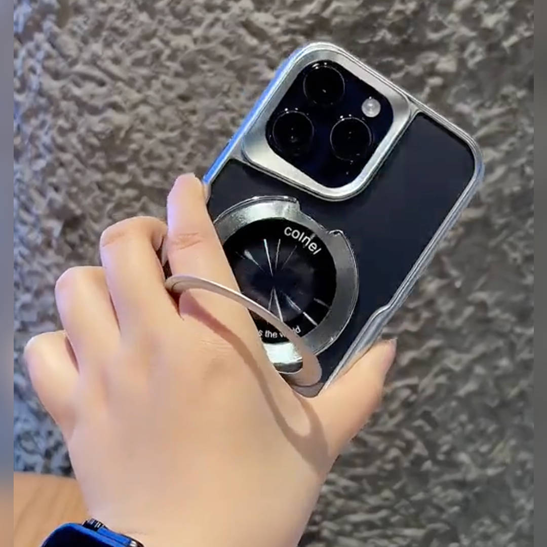 Crystal Acrylic Ring Holder Plated Case - iPhone