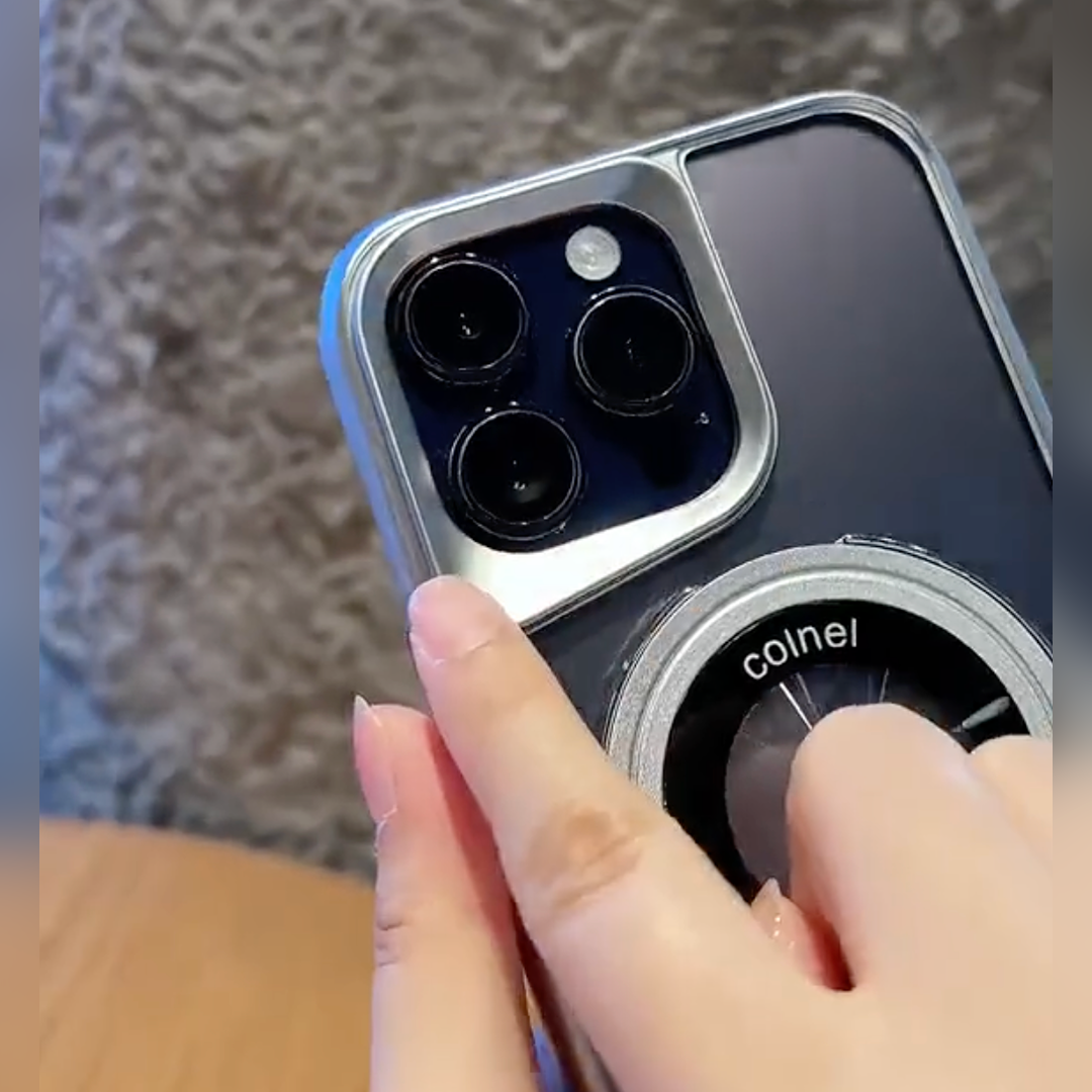 Crystal Acrylic Ring Holder Plated Case - iPhone