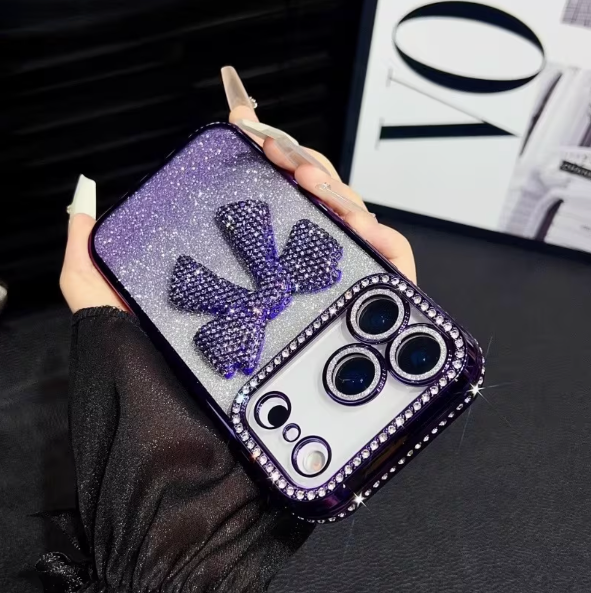 3D Bow Light Luxury Rhinestone Case