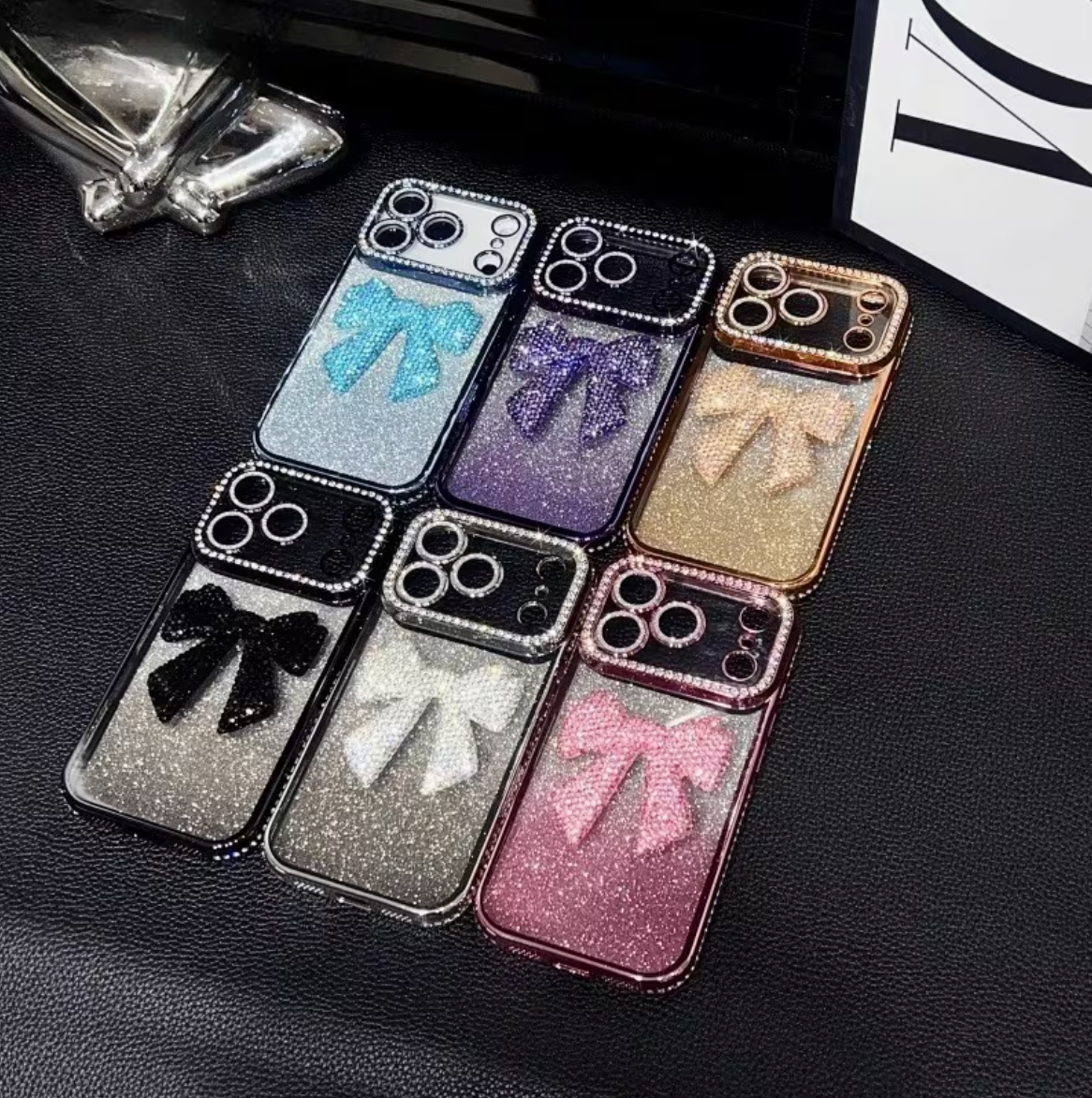3D Bow Light Luxury Rhinestone Case