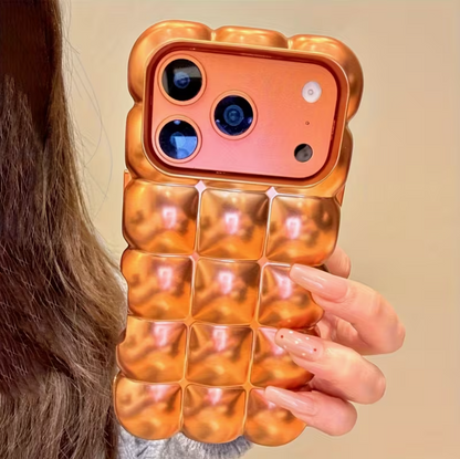 Luxury Stylish 3D Grid Plating Silvery Phone Case