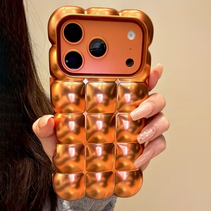 Luxury Stylish 3D Grid Plating Silvery Phone Case