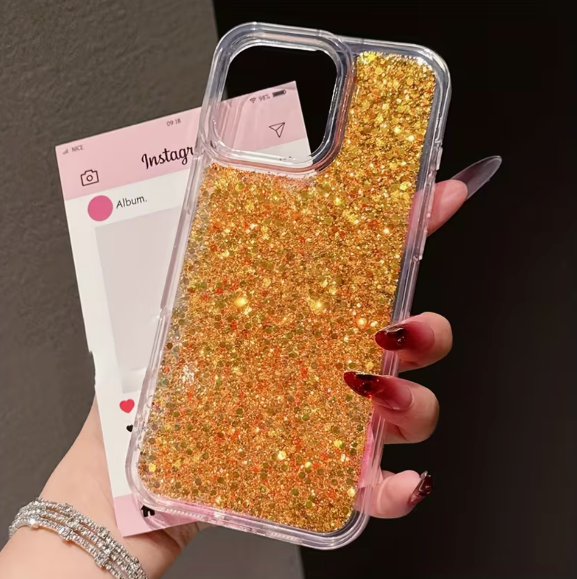 Luxury Bling Sequins Shiny Glitter Clear Phone Case