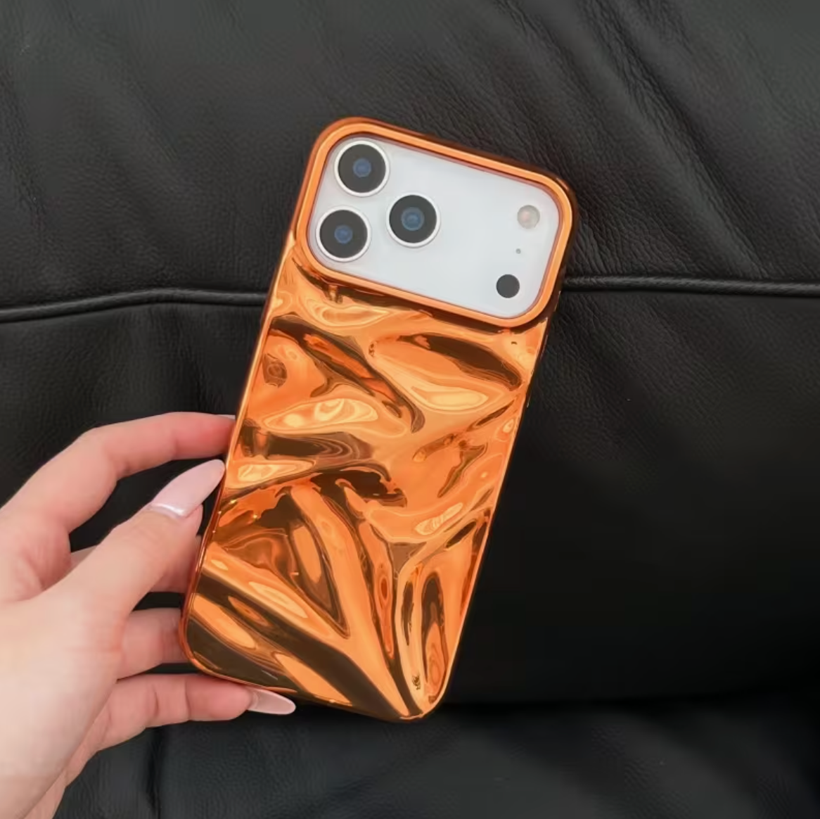 3D Water Ripple Electroplated Case for iPhone