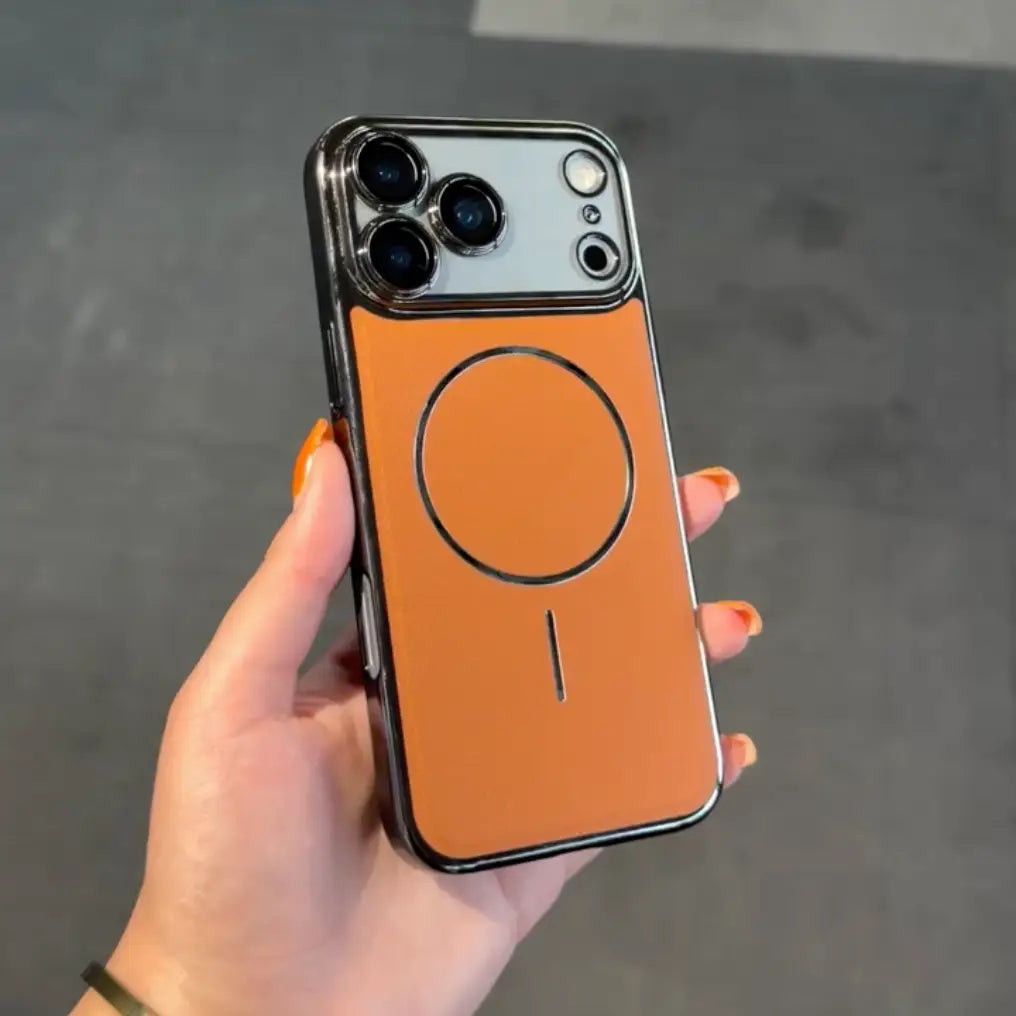 Crimson Mag Circle Leather Case