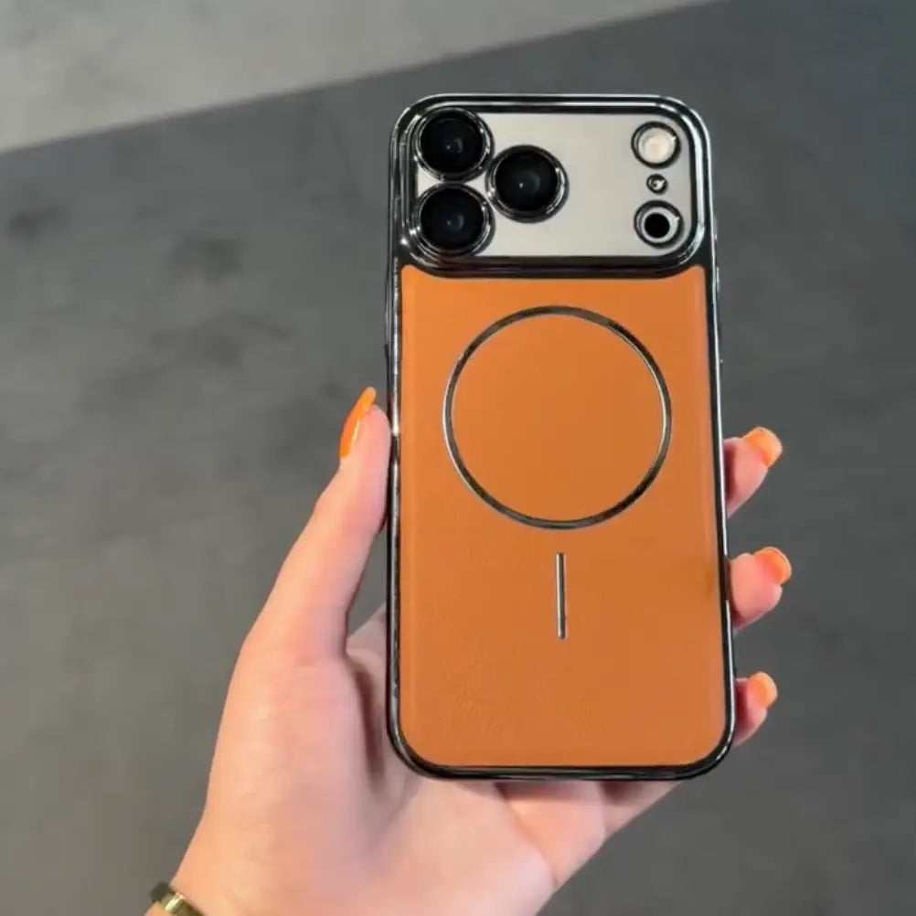 Crimson Mag Circle Leather Case