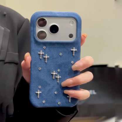 Celestial Cross Denim Case