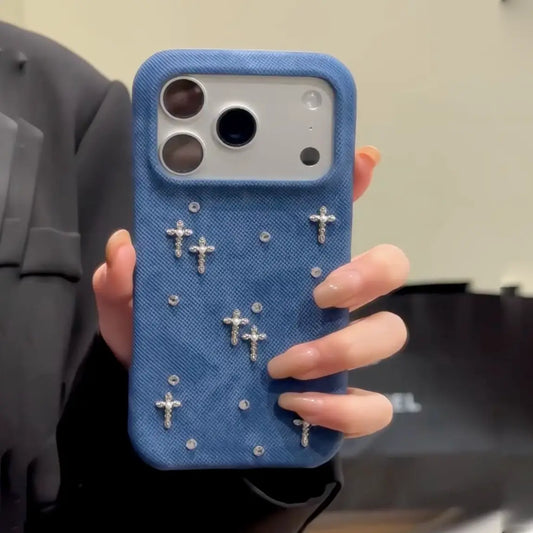 Celestial Cross Denim Case