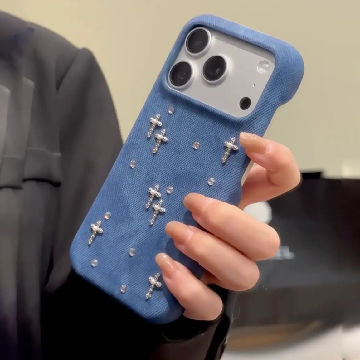 Celestial Cross Denim Case