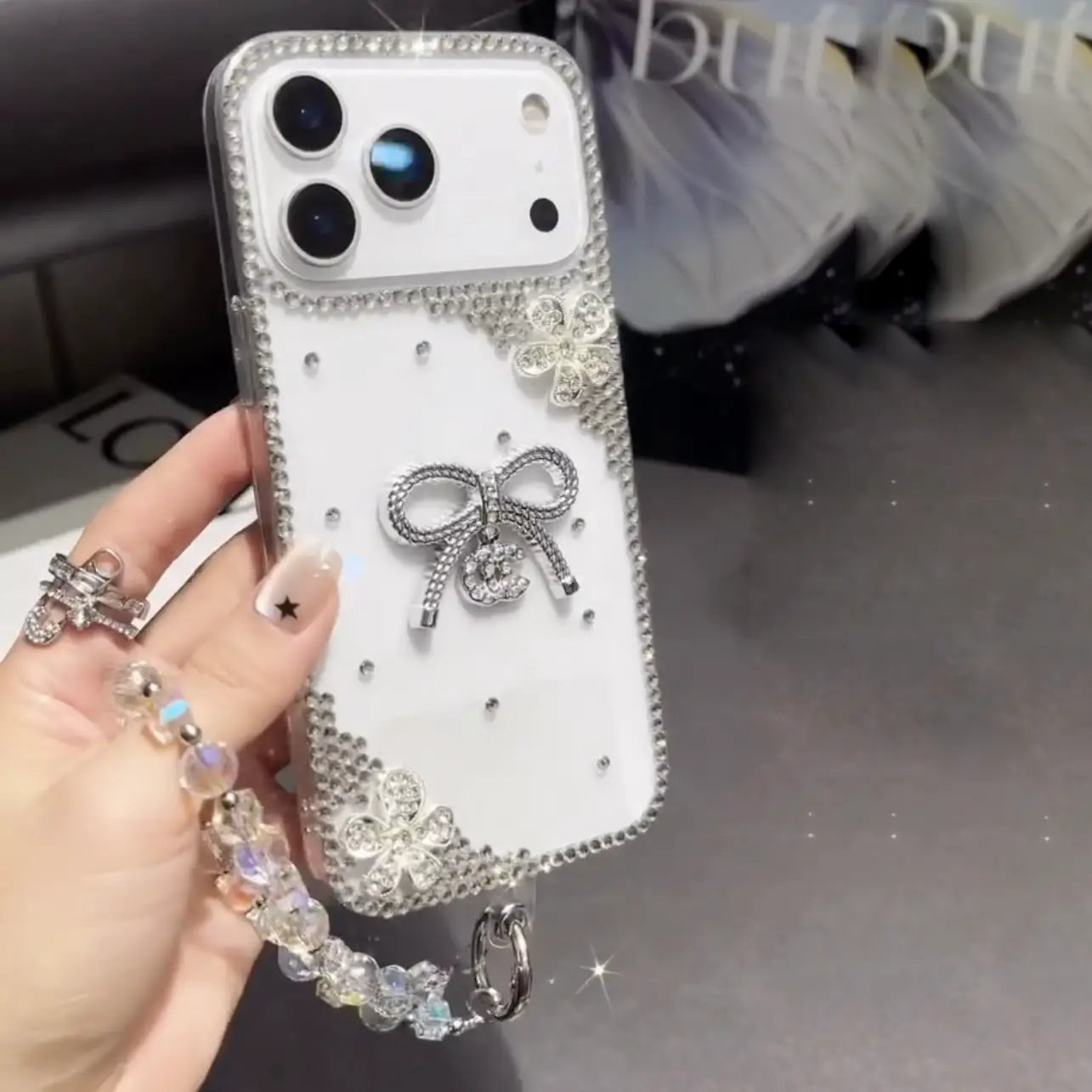 Angelic Pearl Rhinestone Crystal Case