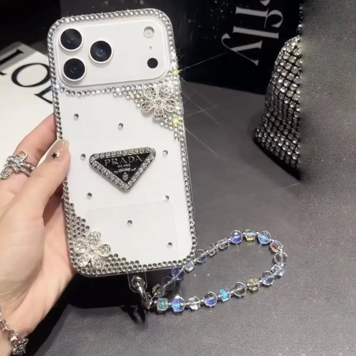 Angelic Pearl Rhinestone Crystal Case