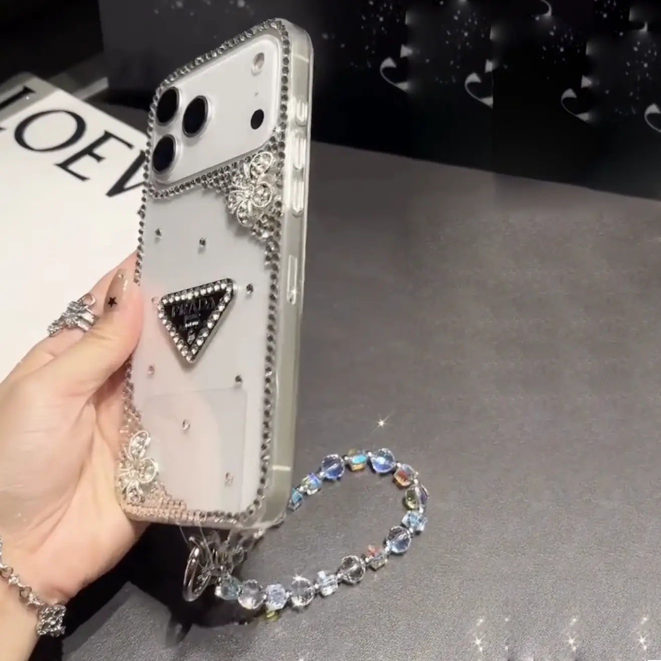 Angelic Pearl Rhinestone Crystal Case