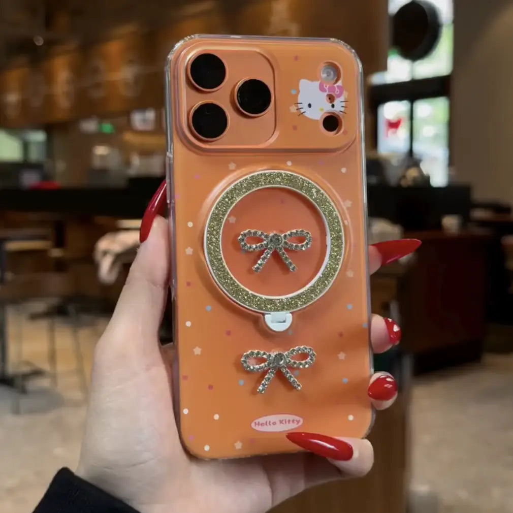 Glamorous Kitty Bow Ring Phone Case