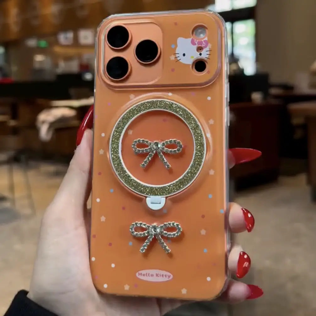 Glamorous Kitty Bow Ring Phone Case