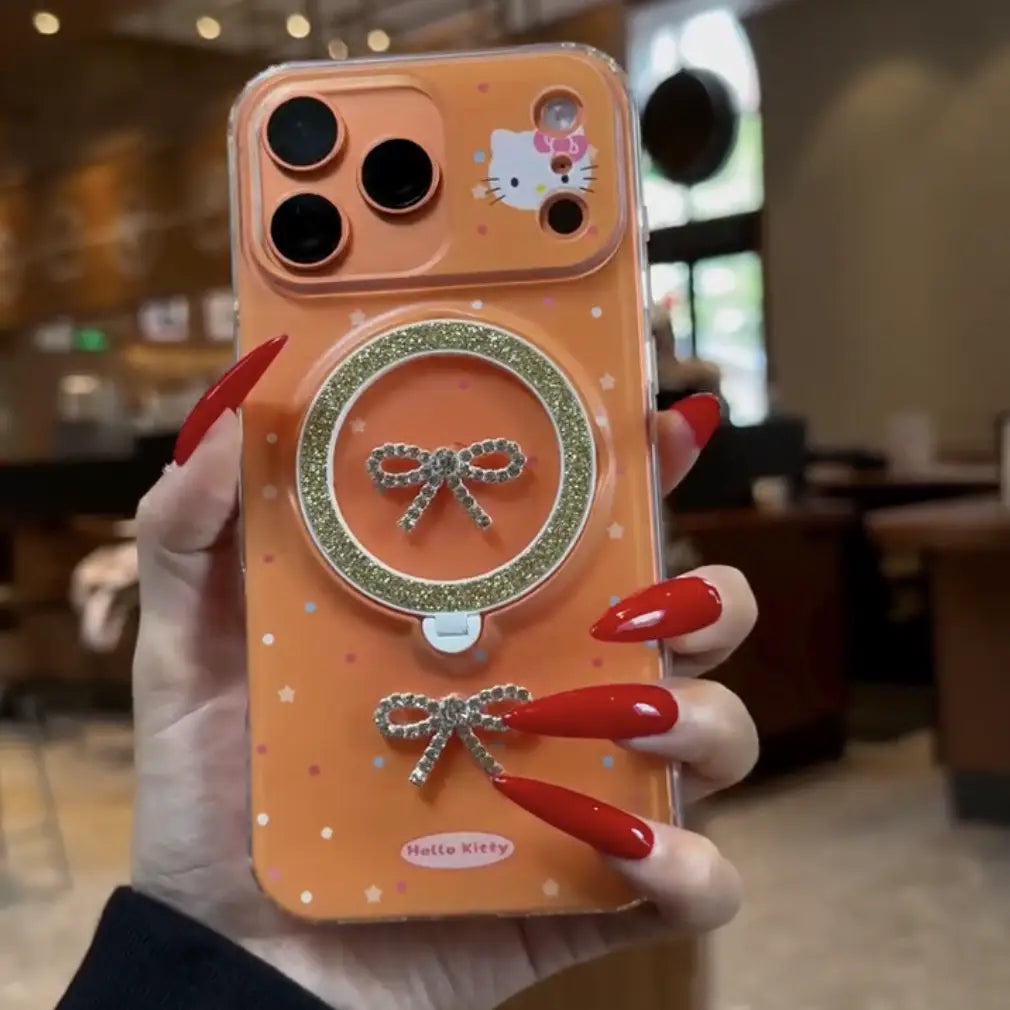 Glamorous Kitty Bow Ring Phone Case