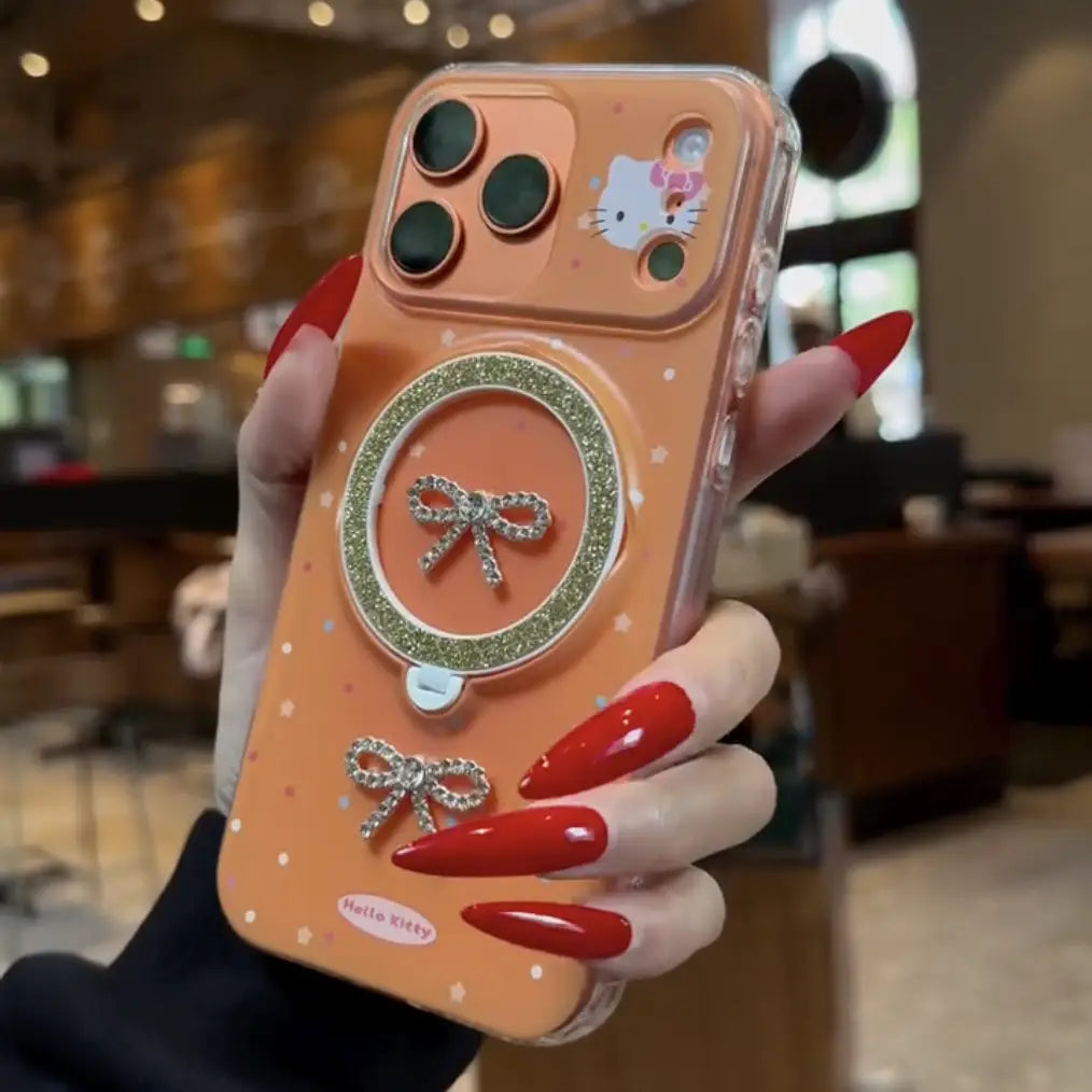Glamorous Kitty Bow Ring Phone Case