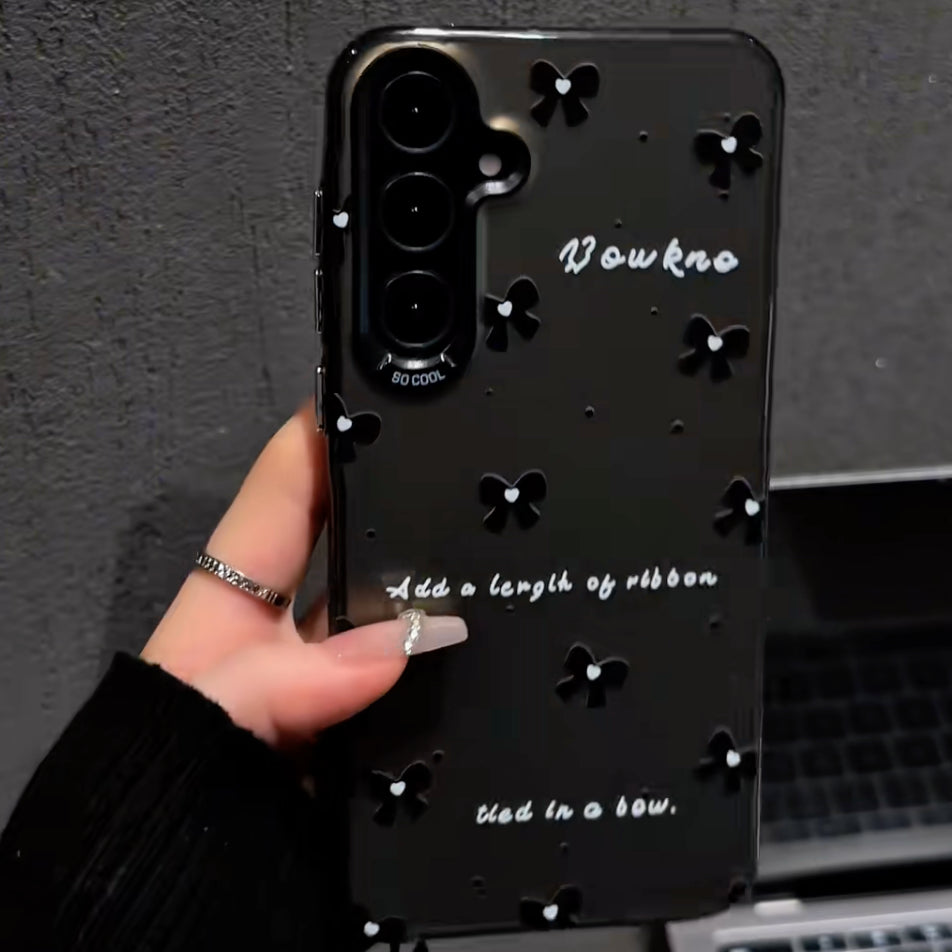 Dark Coquette Bow Charm Case - Samsung