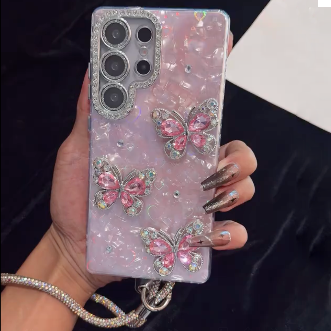 Crystal Butterfly Charm Case