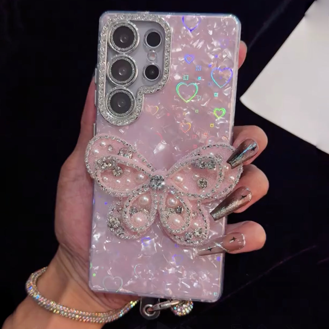 Luxury Pearl Butterfly Case