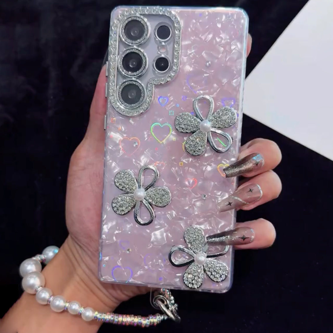 Sparkling Floral Charm Case