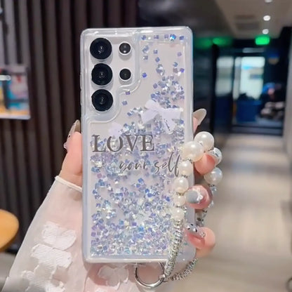 Aesthetic Love Yourself Glitter Case