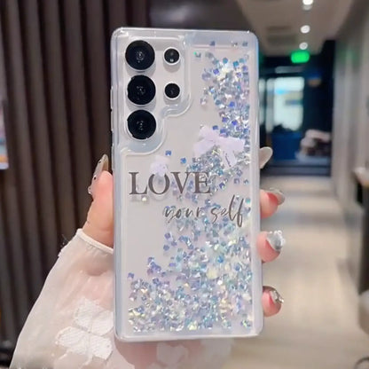Aesthetic Love Yourself Glitter Case
