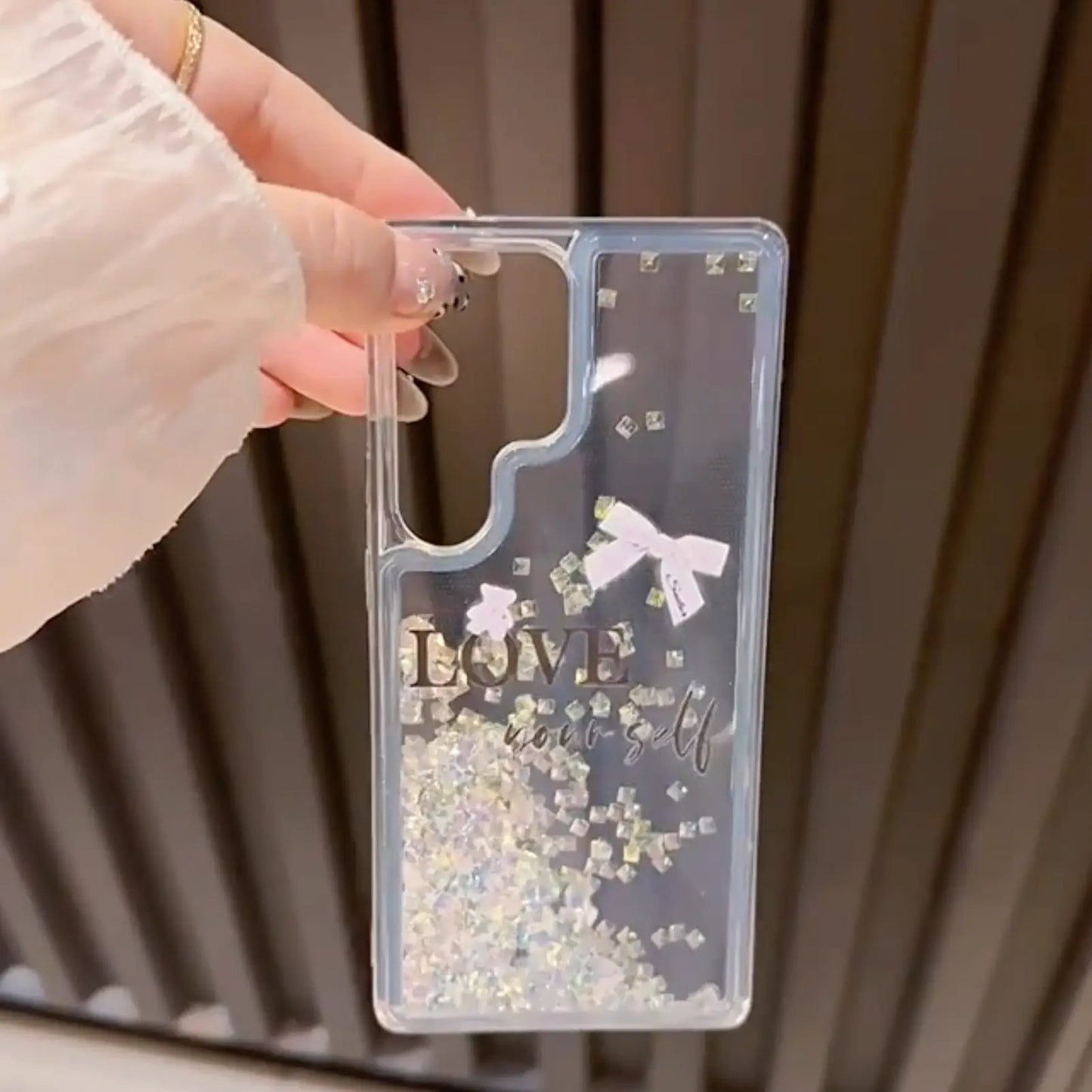 Aesthetic Love Yourself Glitter Case