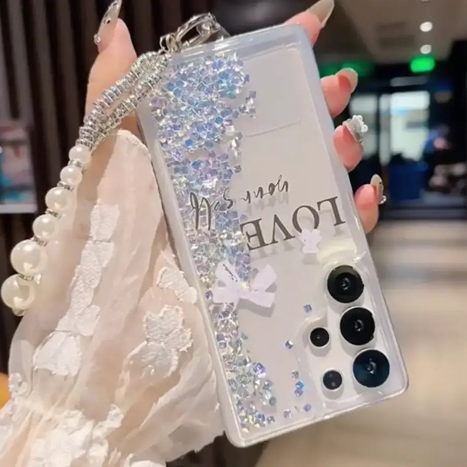 Aesthetic Love Yourself Glitter Case