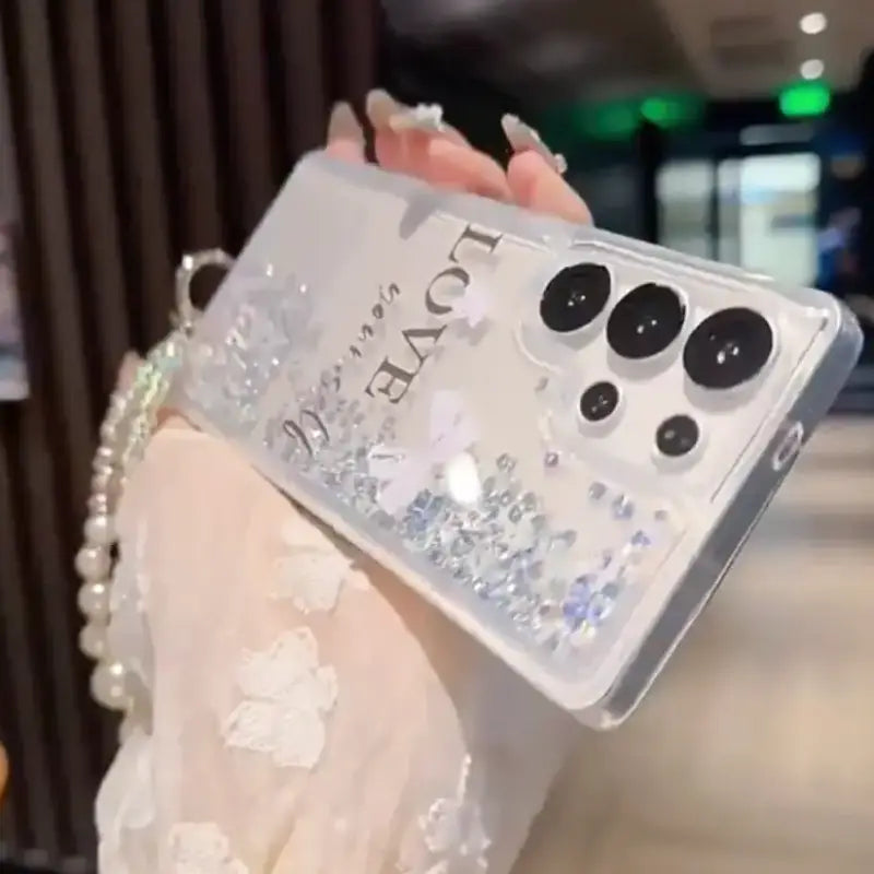 Aesthetic Love Yourself Glitter Case