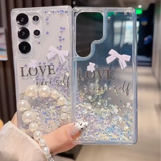 Aesthetic Love Yourself Glitter Case