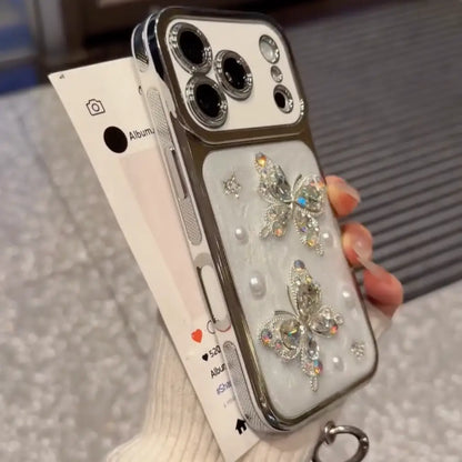Luxury Pearl Butterfly Bling Case