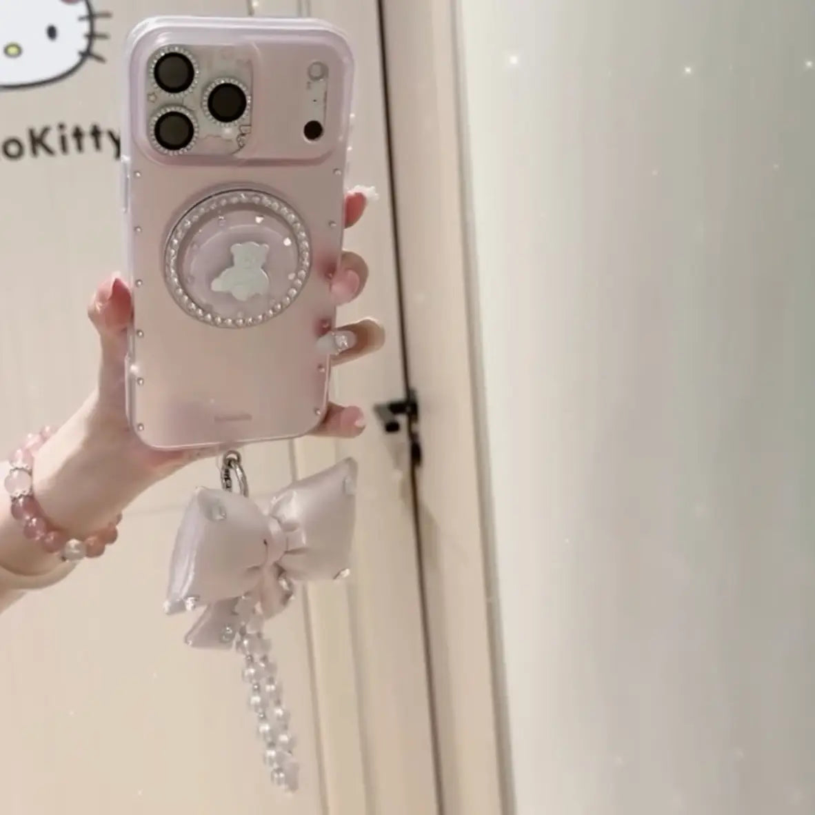 Princess Pearl Bow Grip Case