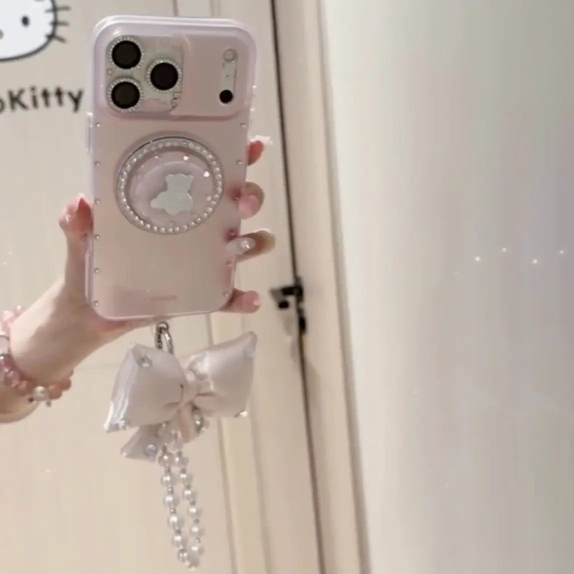Princess Pearl Bow Grip Case