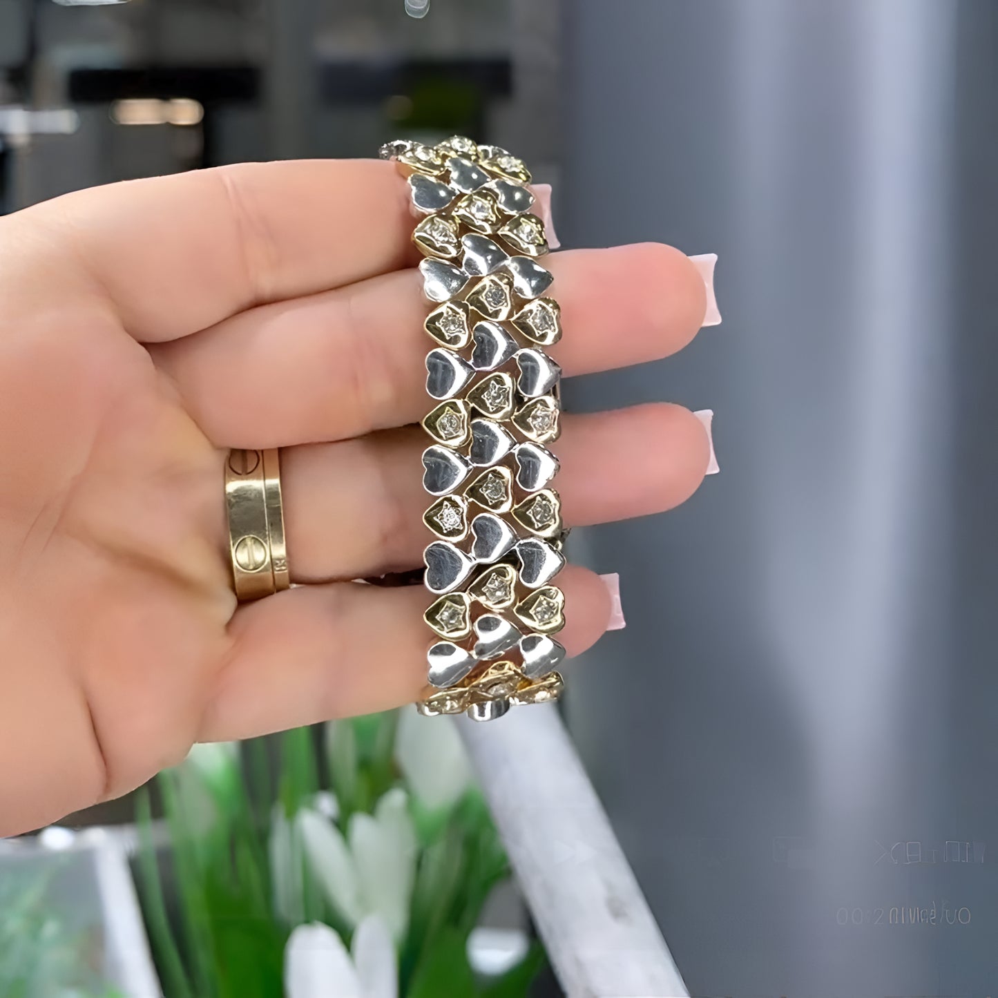 Glam Floral Crystal Watch Strap