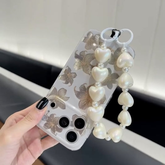 Elegant Flower Pearl Charm Case