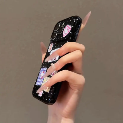 Retro Cosmic Kitty Polka Star Case