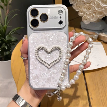 Pearled Heart Elegance Charm Case