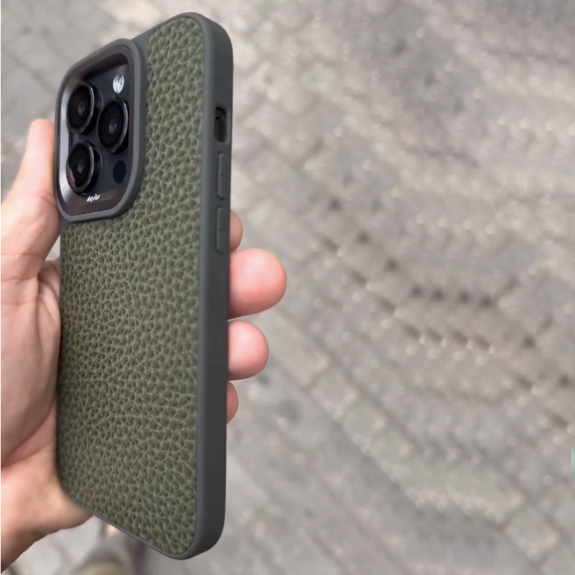 Rugged Grainy Texture Leather Case - iPhone