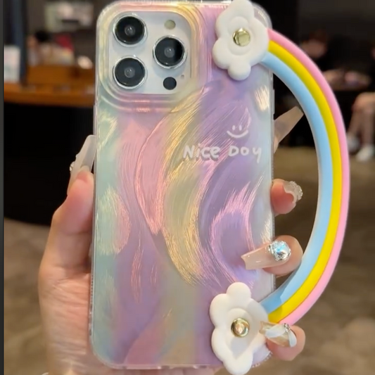 Pastel Rainbow Charm Handle Case