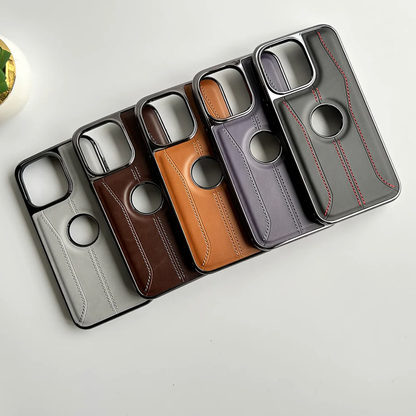 Premium Stitch Chrome Leather Case - iPhone