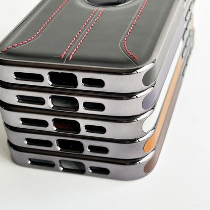 Premium Stitch Chrome Leather Case - iPhone