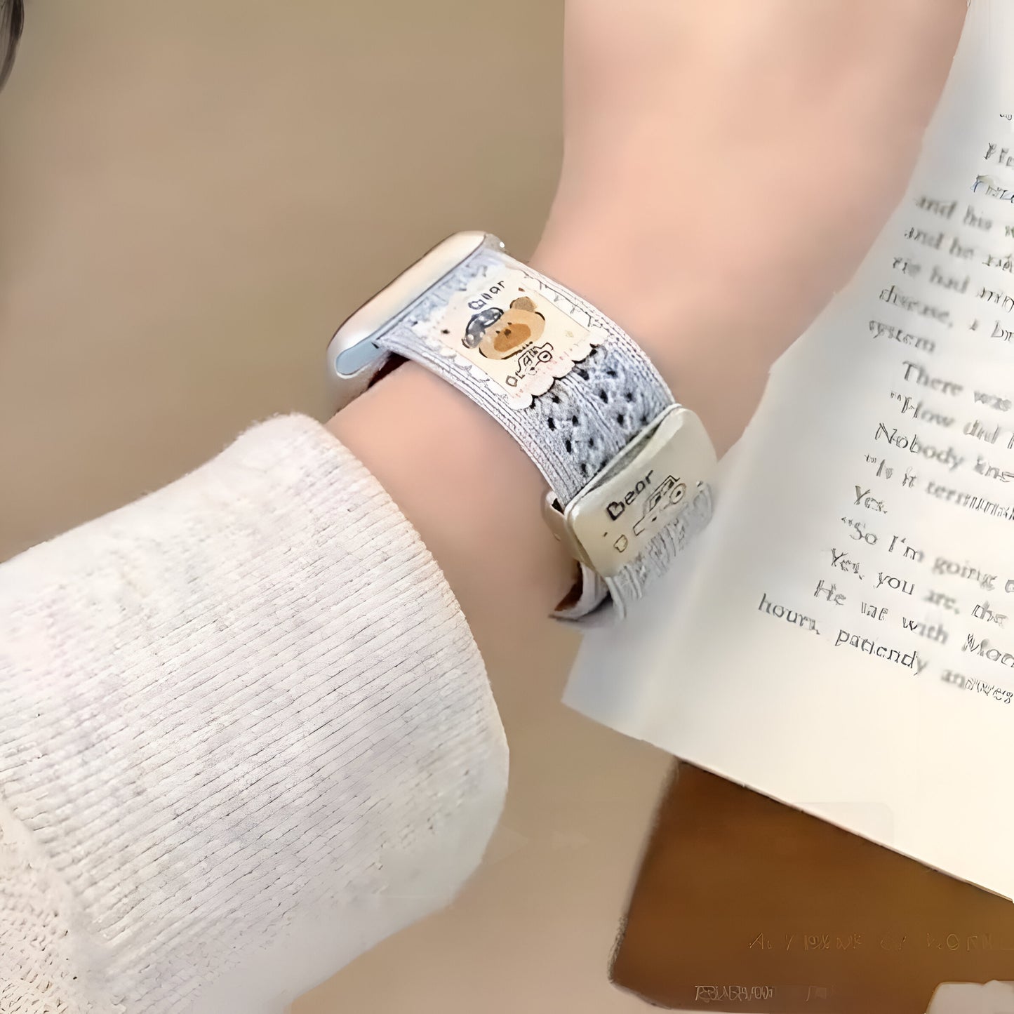 Pastel Bear Cozy Watch Strap