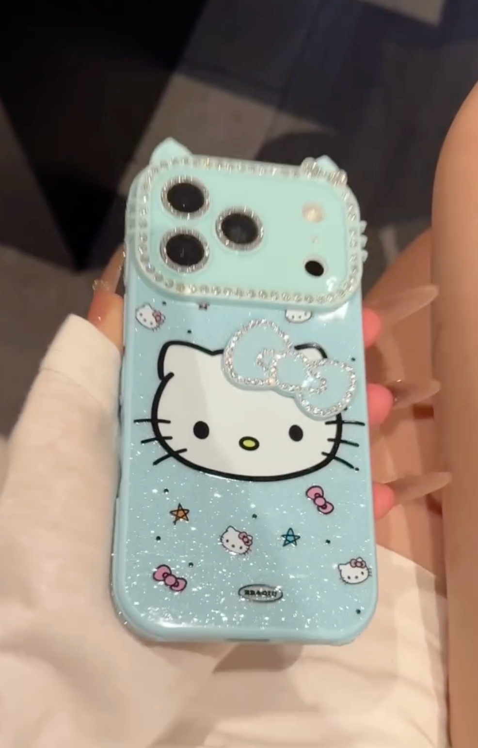 Glam Glitter Blue Kitty Case