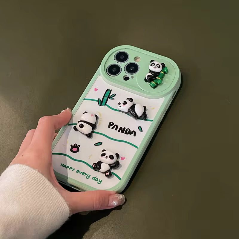 3D Cute Panda Case with Charm