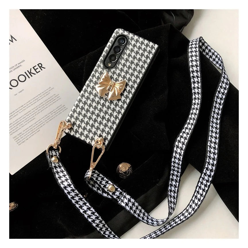 Luxury 3D Bow Houndstooth Phone Case - Samsung