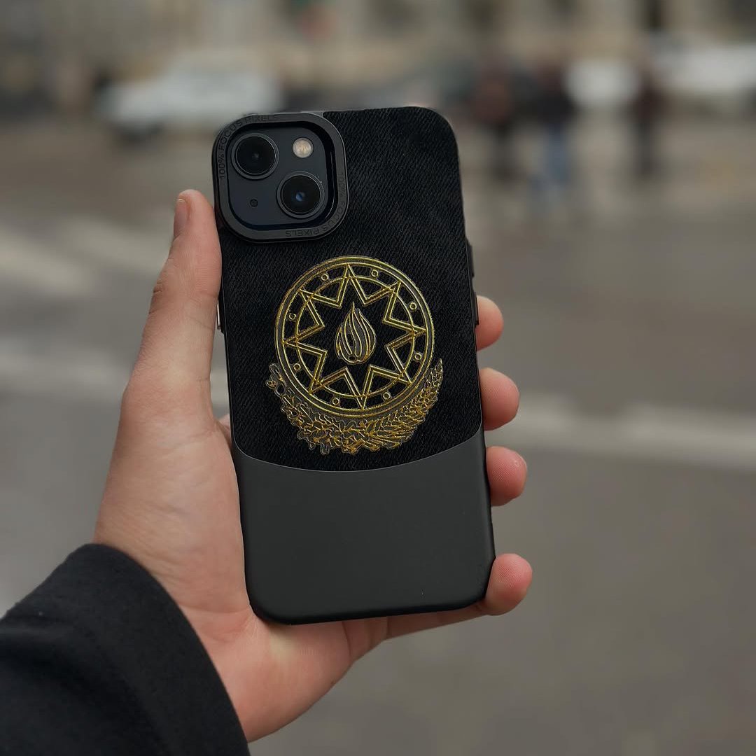 Classic Emblem Suede Leather Case - iPhone