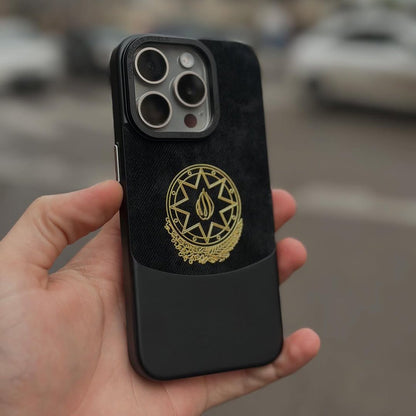 Classic Emblem Suede Leather Case - iPhone