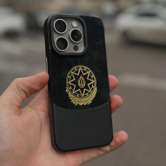 Classic Emblem Suede Leather Case - iPhone