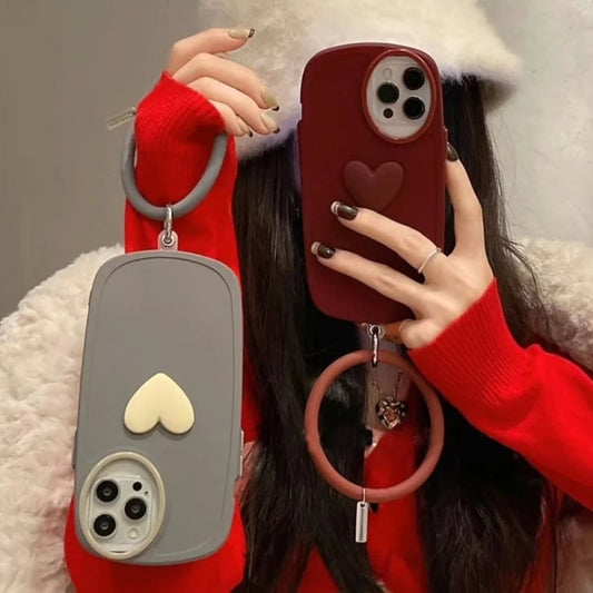 Heart Charm Wrist Ring Phone Case