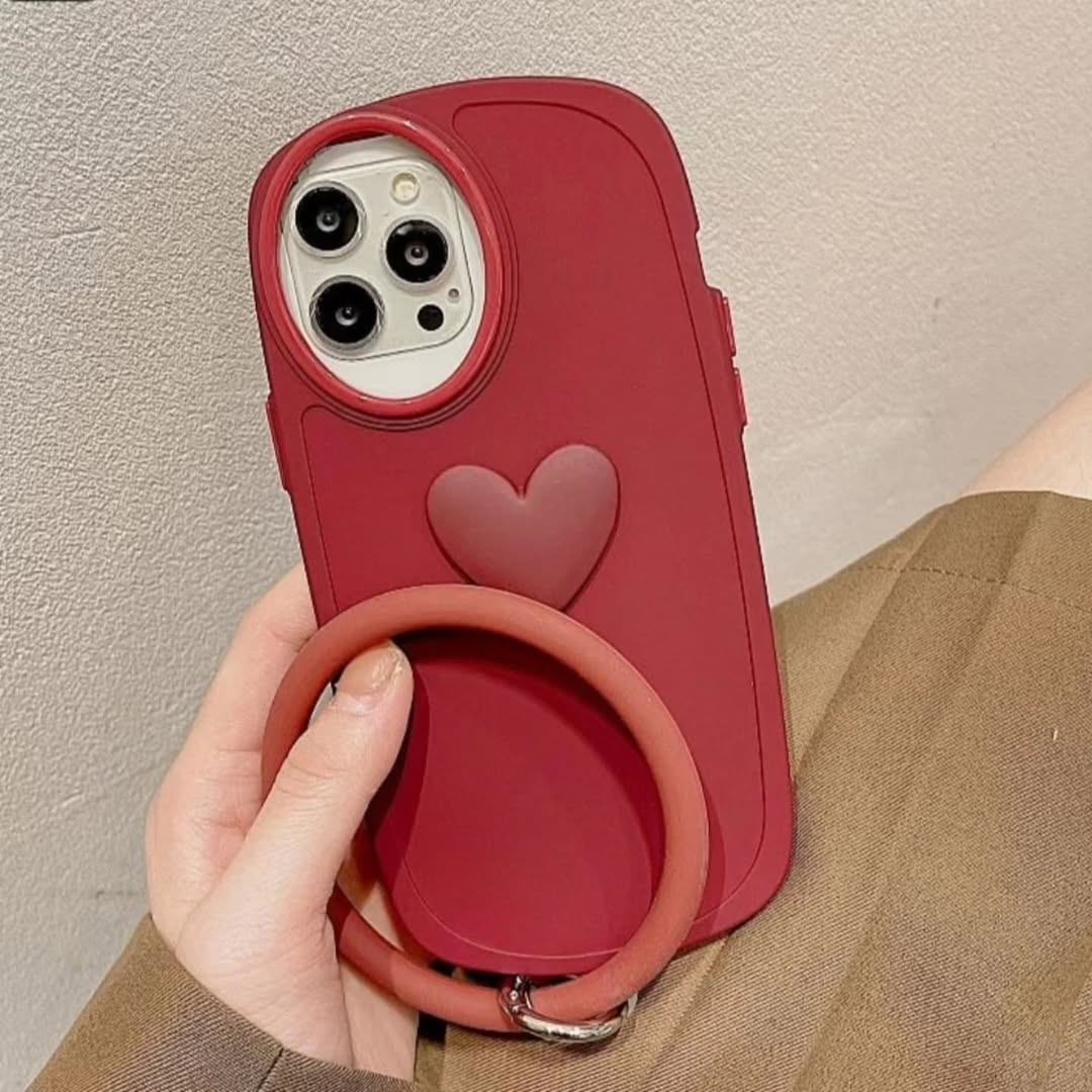Heart Charm Wrist Ring Phone Case